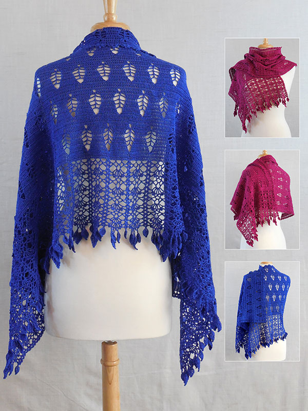 lacy crochet shawls with leaf border