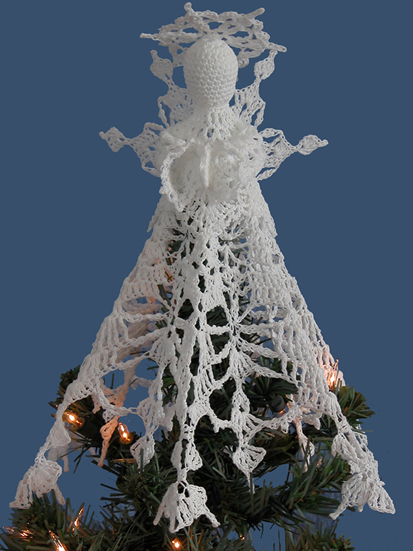 crochet snowflake angel tree topper