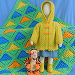 April-themed crochet baby afghan set