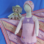 February-themed baby afghan set crochet pattern