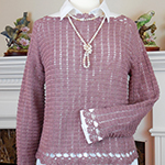 crochet lace cardigan with boatneck and raglan sleeves