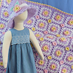 May-themed crochet baby afghan set