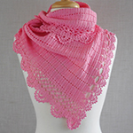 asymmetrical shawlette with lace border