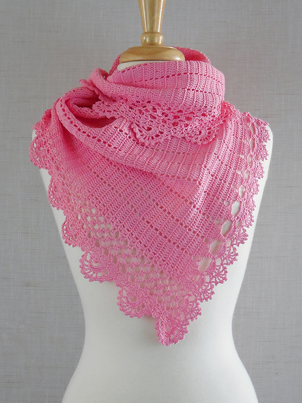 asymmetrical shawlette with lacy border