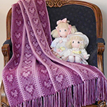 reversible crochet heart afghan with fringe