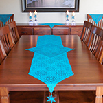 thread crochet table set with snowflake design