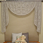 filet crochet window curtain