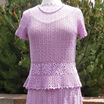 lacy thread crochet skirt set