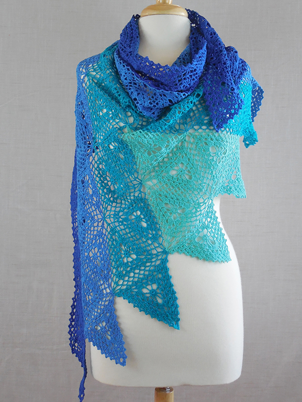 lacy crochet asymmetrical triangle shawl
