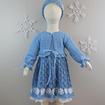 thread crochet snowflake dress set for baby girl