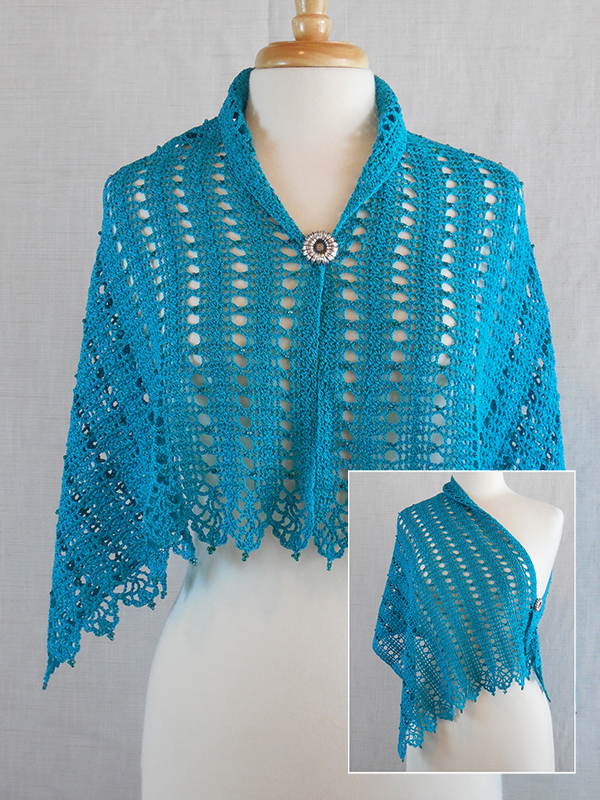crochet rectangle shawl with beads