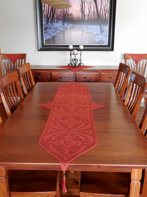 Celtic-inspired crochet table set pattern