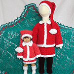 Christmas-themed corner-to-corner baby afghan set