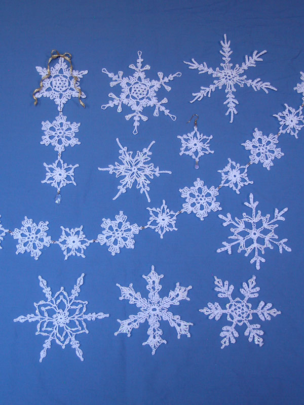 lacy crochet snowflakes