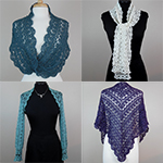 set of four crochet lace accessories