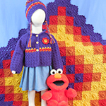November-themed crochet baby afghan set