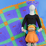 October-themed corner-to-corner baby afghan set