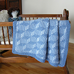 reversible crochet baby afghan with block design