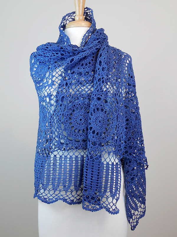 lacy thread crochet shawl