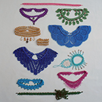 crochet accessories with beaded garland foundation