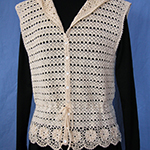 thread crochet hooded vest