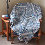 Moroccan henna interlocking crochet afghan