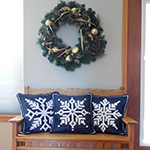 interlocking crochet snowflake pillow covers