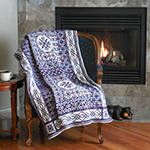 blackwork-style interlocking filet crochet afghan