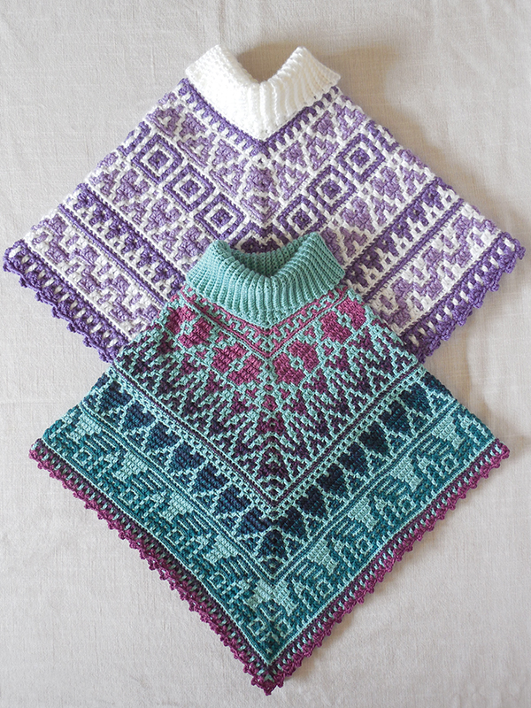 overlay mosaic crochet sampler poncho