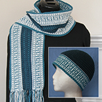 reversible Celtic-inspired scarf set