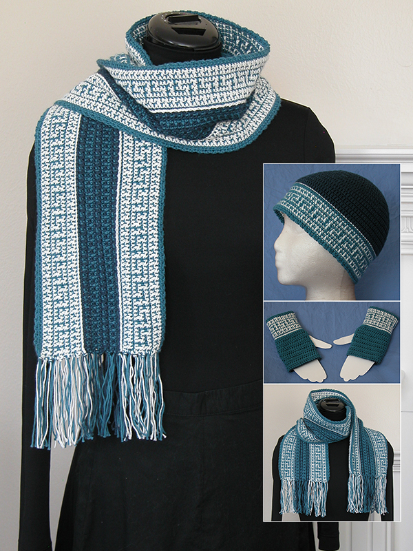 reversible celtic-inspired scarf set