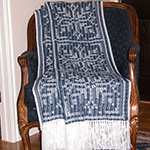 reversible afghan set with large snowflake design