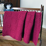 reversible baby afghan with heart design