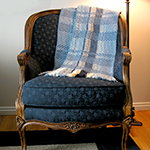 reversible afghan with plaid design