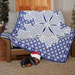interlocking crochet afghan with giant snowflake design