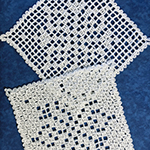 C2C filet crochet hybrid snowflake doilies