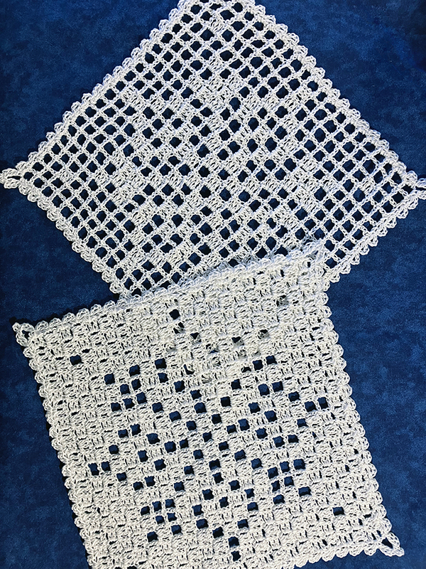 corner-to-corner & filet crochet snowflake doilies