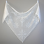 cascading snowflakes crochet shawl