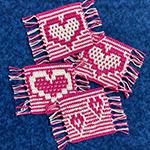 double mosaic crochet coasters