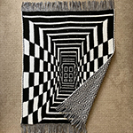 double overlay mosaic afghan with illusion design