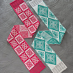 interlocking filet crochet scarves