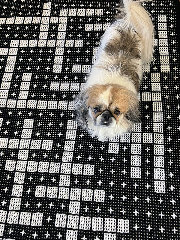 crochet afghan with crossword puzzle design