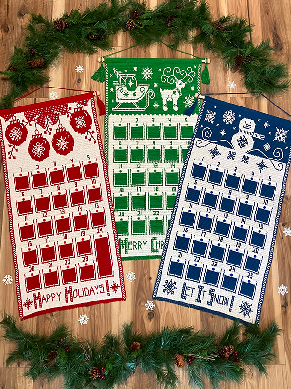 interlocking filet crochet advent calendars