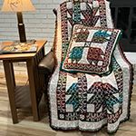interlocking filet crochet afghan and pillow set