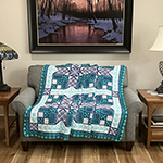 interlocking filet crochet afghan with quilt design