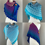 reversible interlocking filet crochet shawls