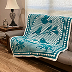 mosaic whimsical birds afghan